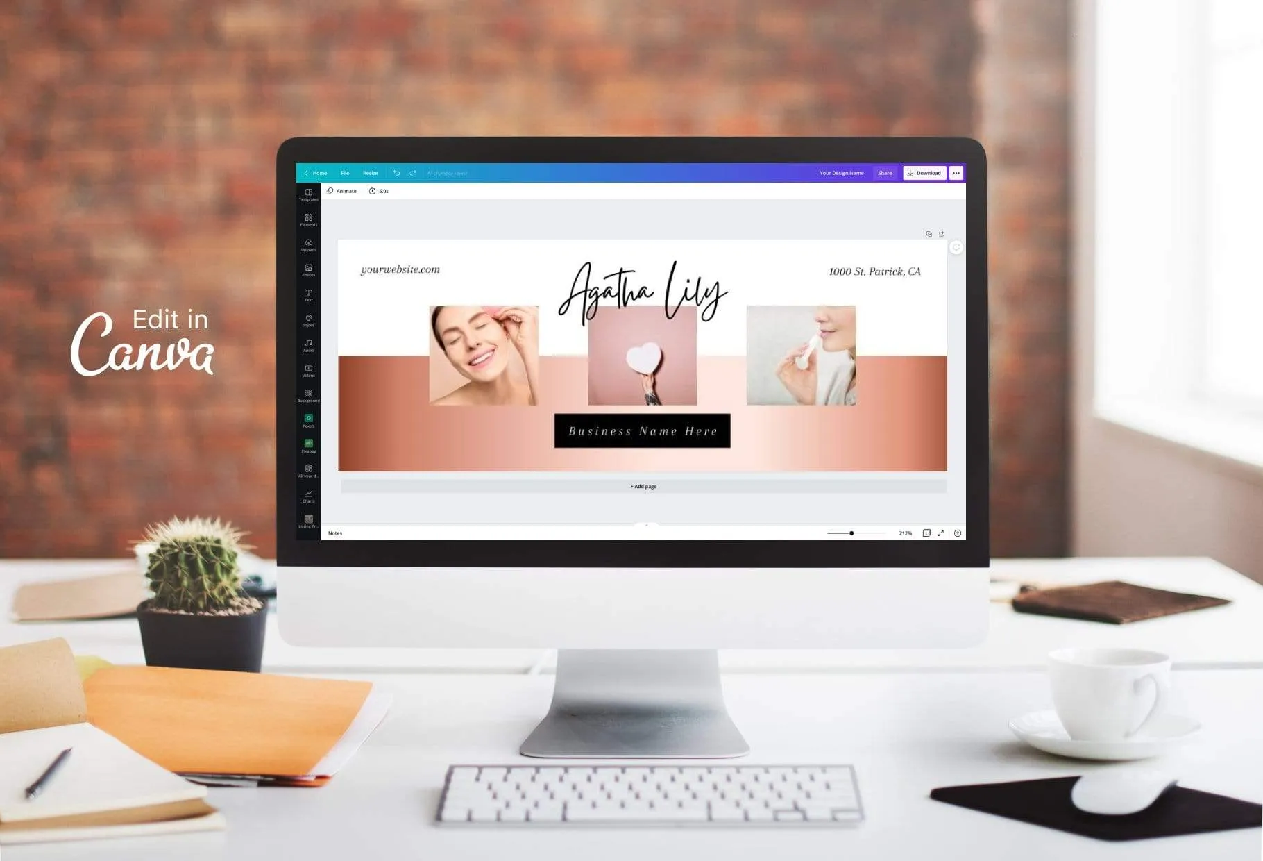 Agatha Facebook Cover Canva Template
