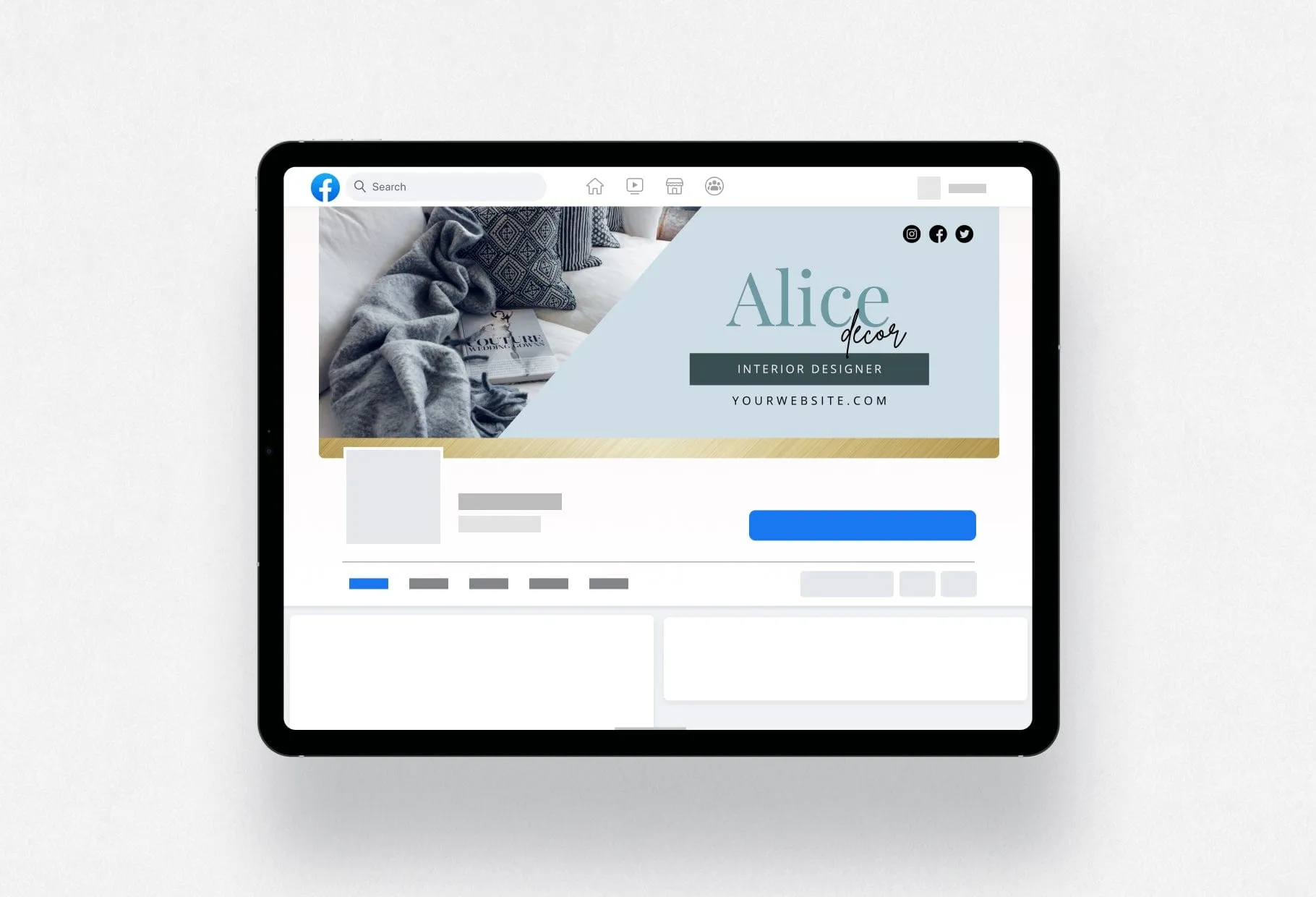 Alice Facebook Cover Canva Template