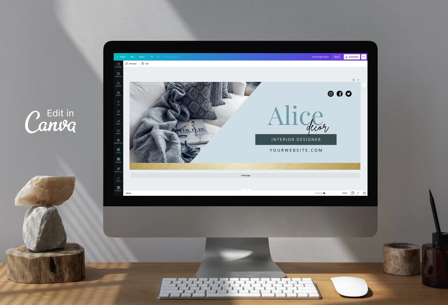 Alice Facebook Cover Canva Template