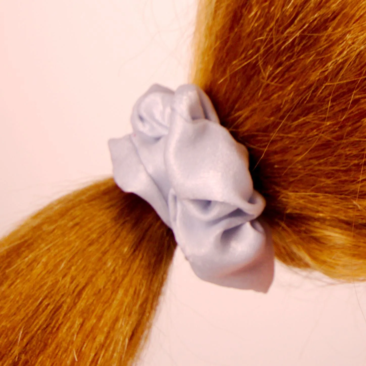 Amelia Beauty | 3in Sky Blue Crepe Scrunchies | Soft, Gentle and Strong Hold | No Snag, No Dents or Creases | 8 Pack