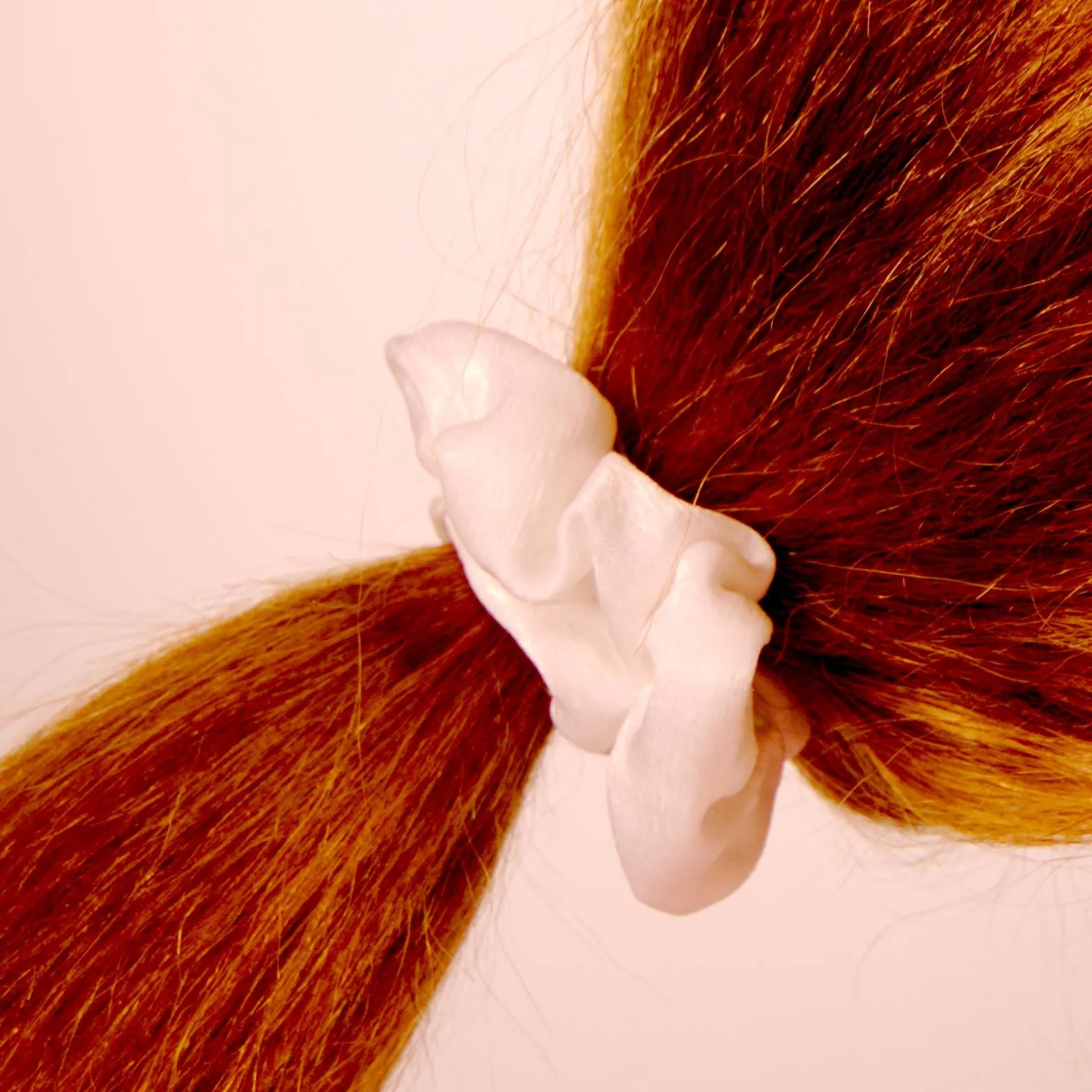Amelia Beauty | 3in White Crepe Scrunchies | Soft, Gentle and Strong Hold | No Snag, No Dents or Creases | 8 Pack