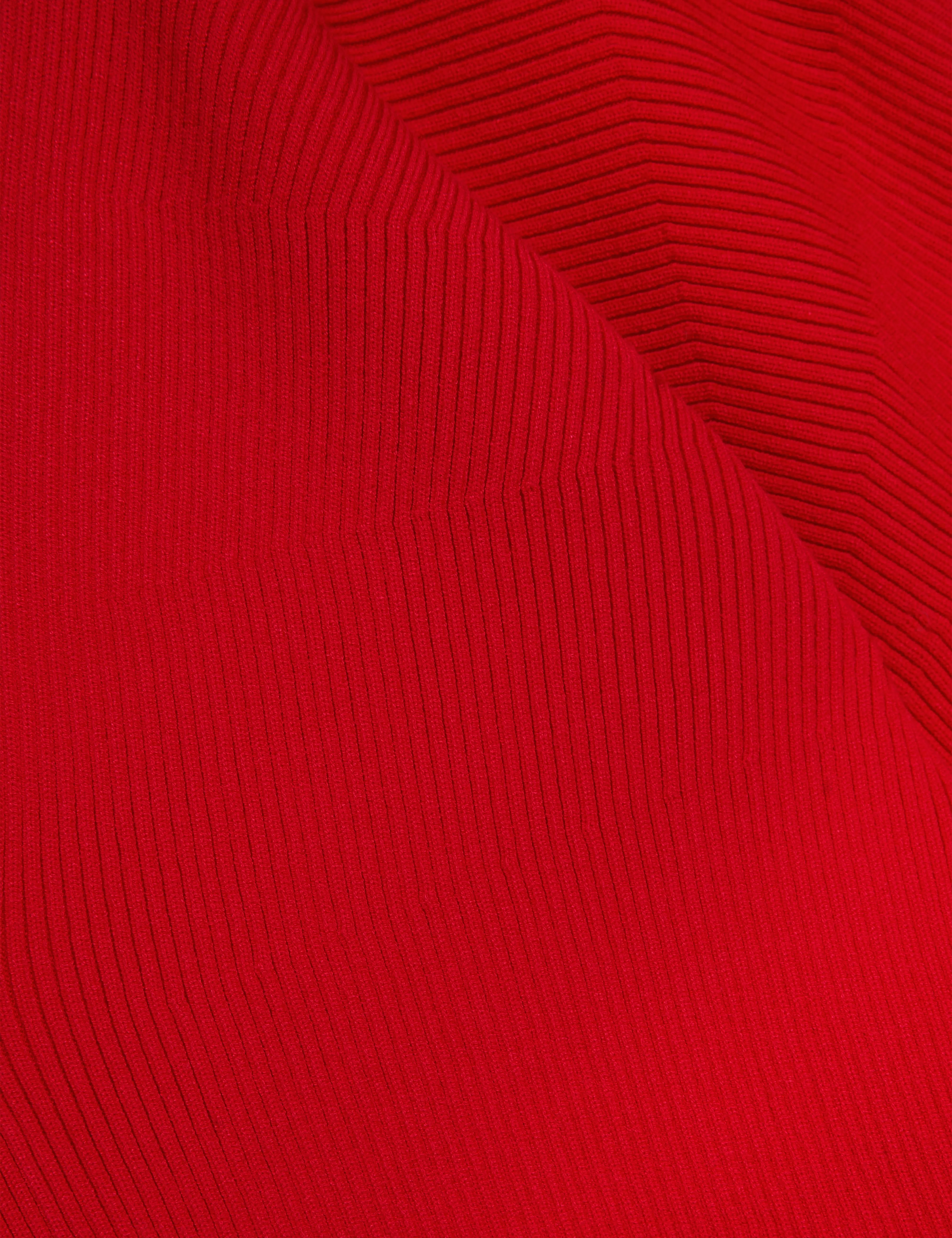 Amelyaa Ribbed Sculpted Sleeve Sweater Brt-Red