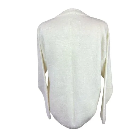 American Vintage Cardigan Sweater XL White Holiday Christmas Classic Grandmacore