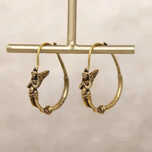 Ancient Greek Replica Silver Gilt Angel Hoops from MMA