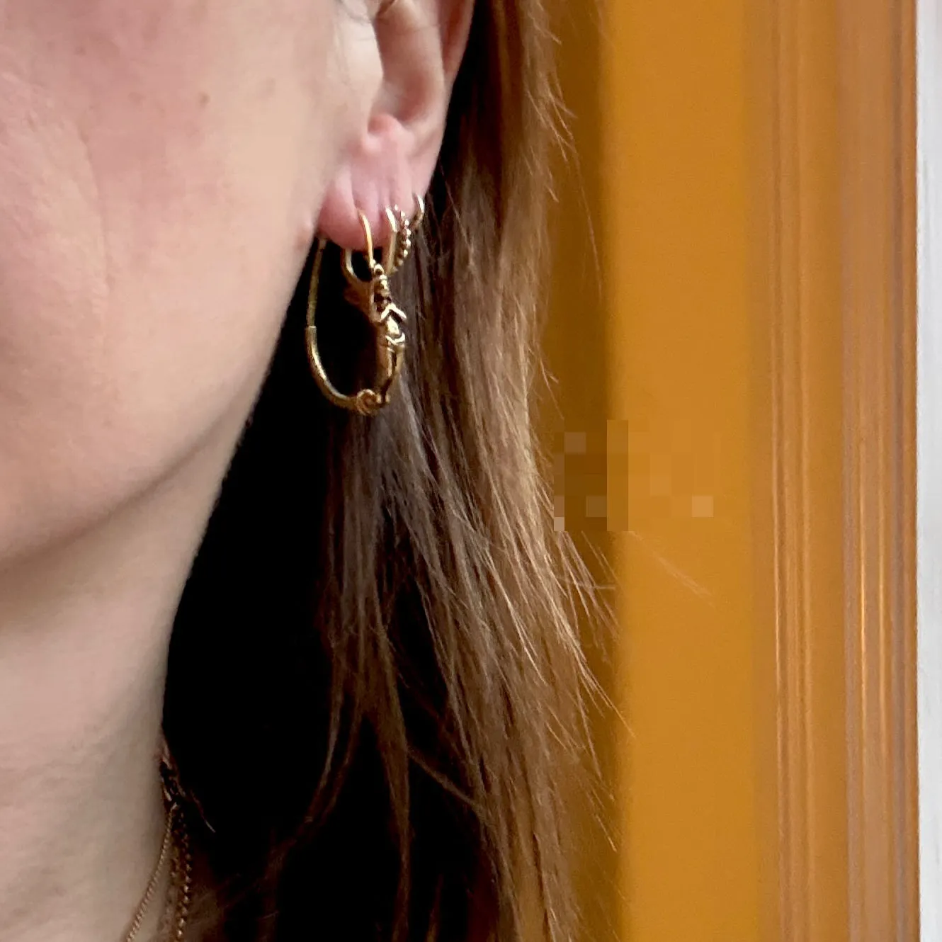 Ancient Greek Replica Silver Gilt Angel Hoops from MMA