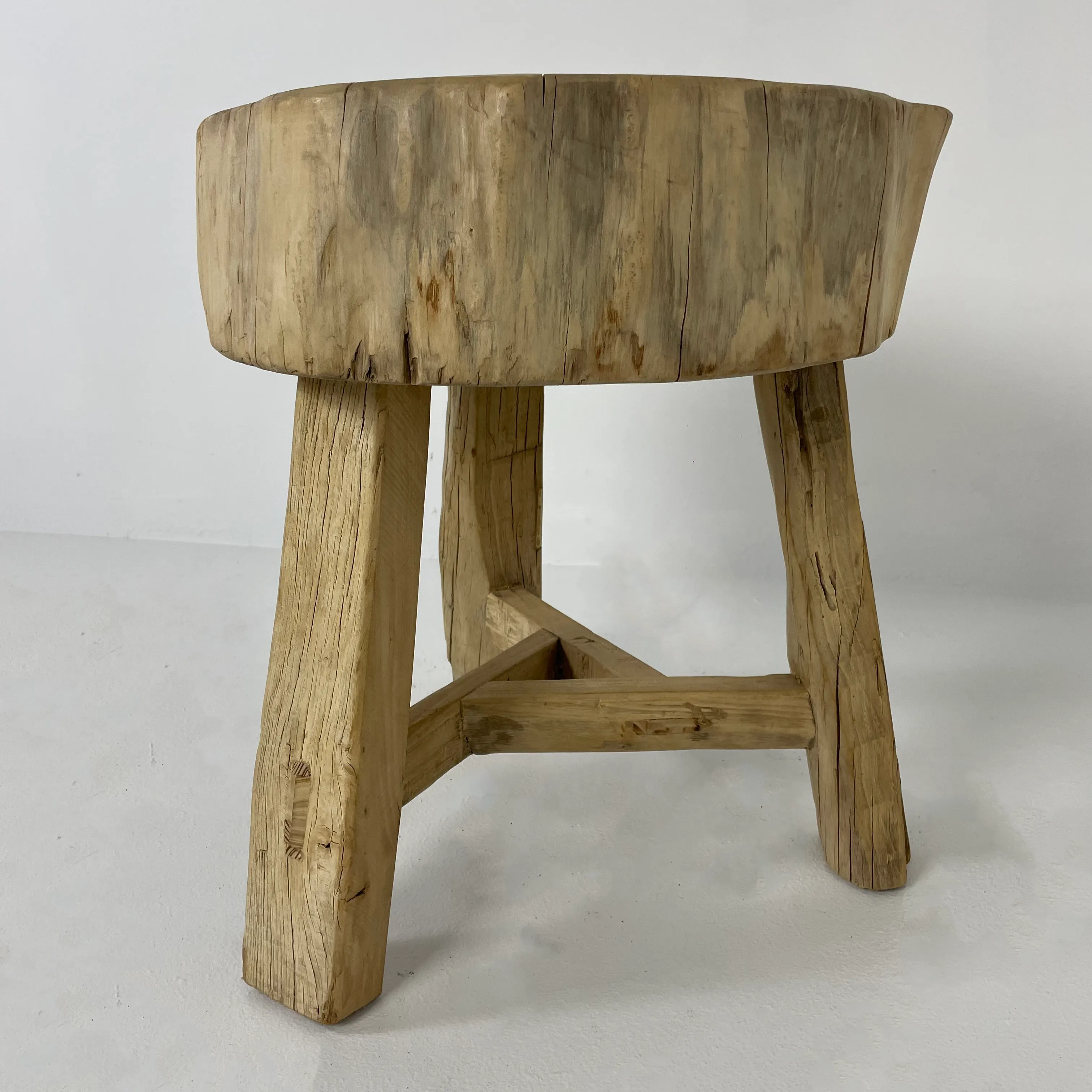 Antique Chopping Block Coffee Table/Side Table