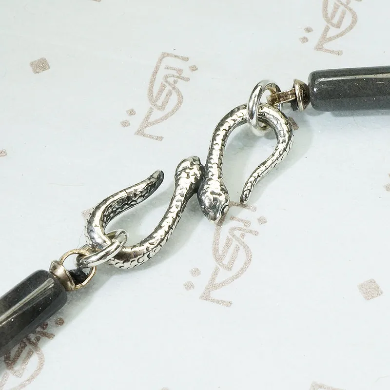Antique Domed Disc on Grey Stone Beads by Ancient Influences