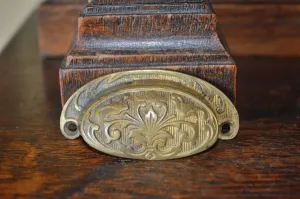 Antique French Bronze Cup Bin Pull Cabinet Drawer Handle Hardware