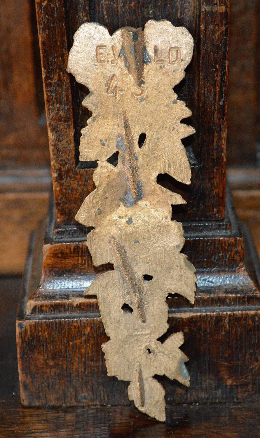 Antique French Bronze Garland Ormolu Floral Bow Mount Trim Hardware