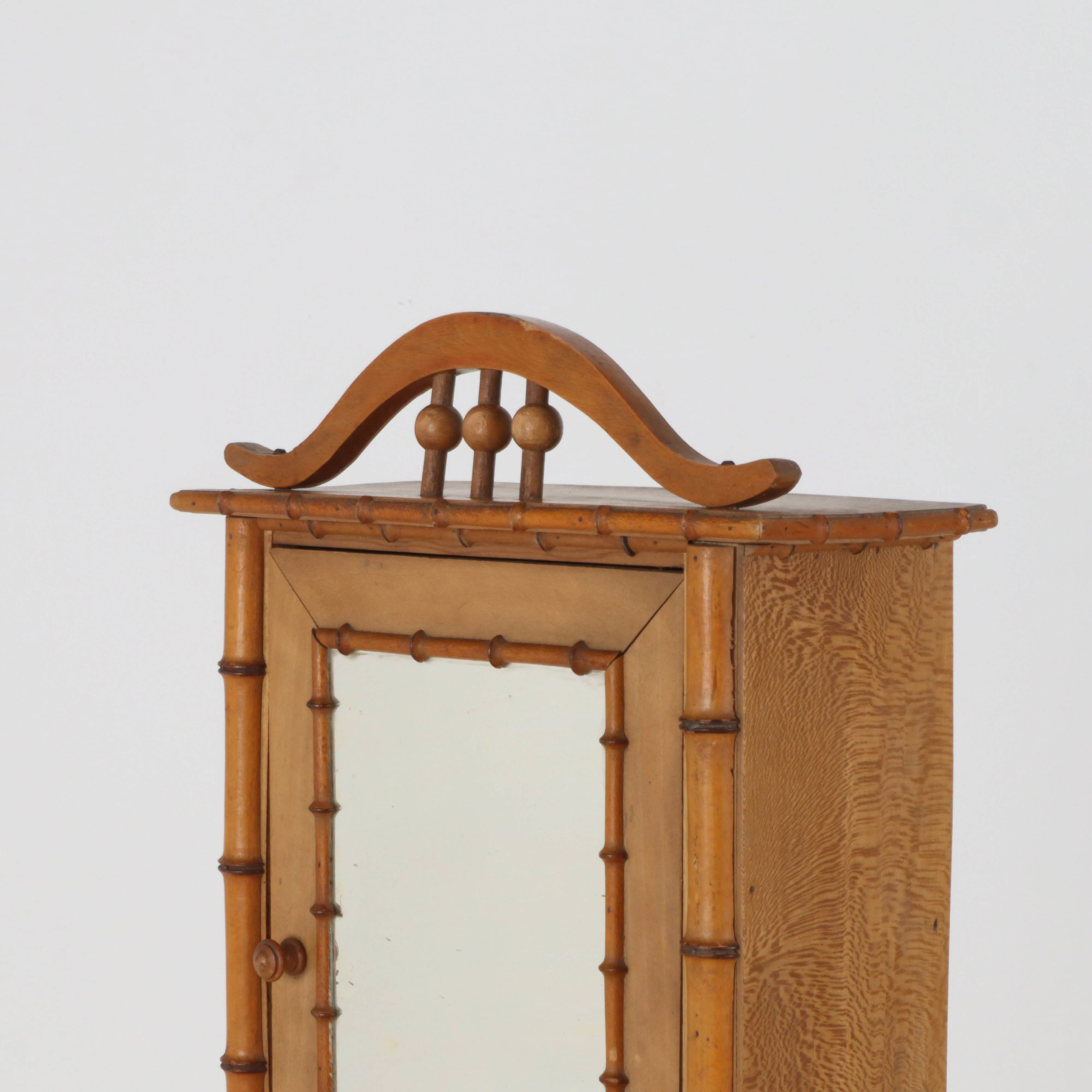 Antique French Faux Bamboo Makers Armoire c1910