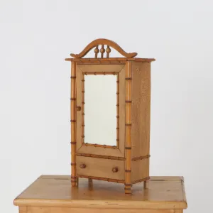 Antique French Faux Bamboo Makers Armoire c1910