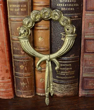 Antique French Ormolu Trim Mount Cabbage Roses On Wreath Hardware