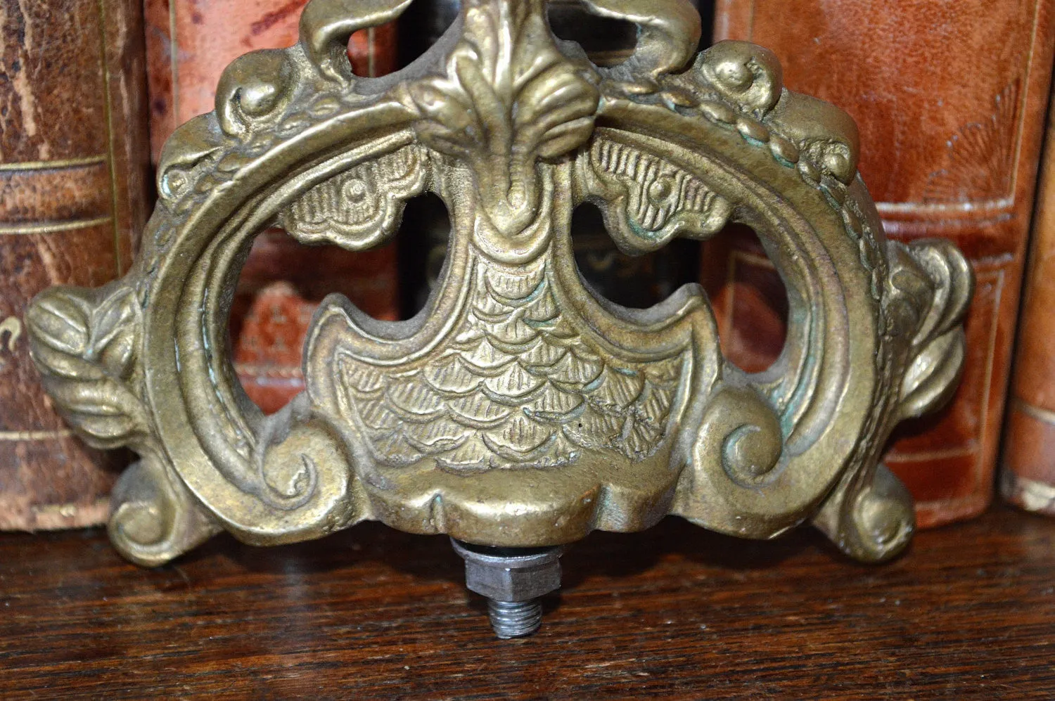 Antique French Small Pediment Trim Mount Hardware