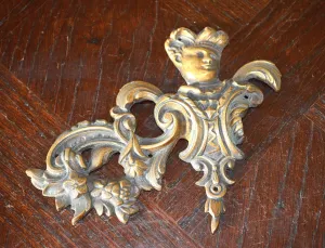 Antique Frenchman Pediment Bronze Renaissance Mount Hardware