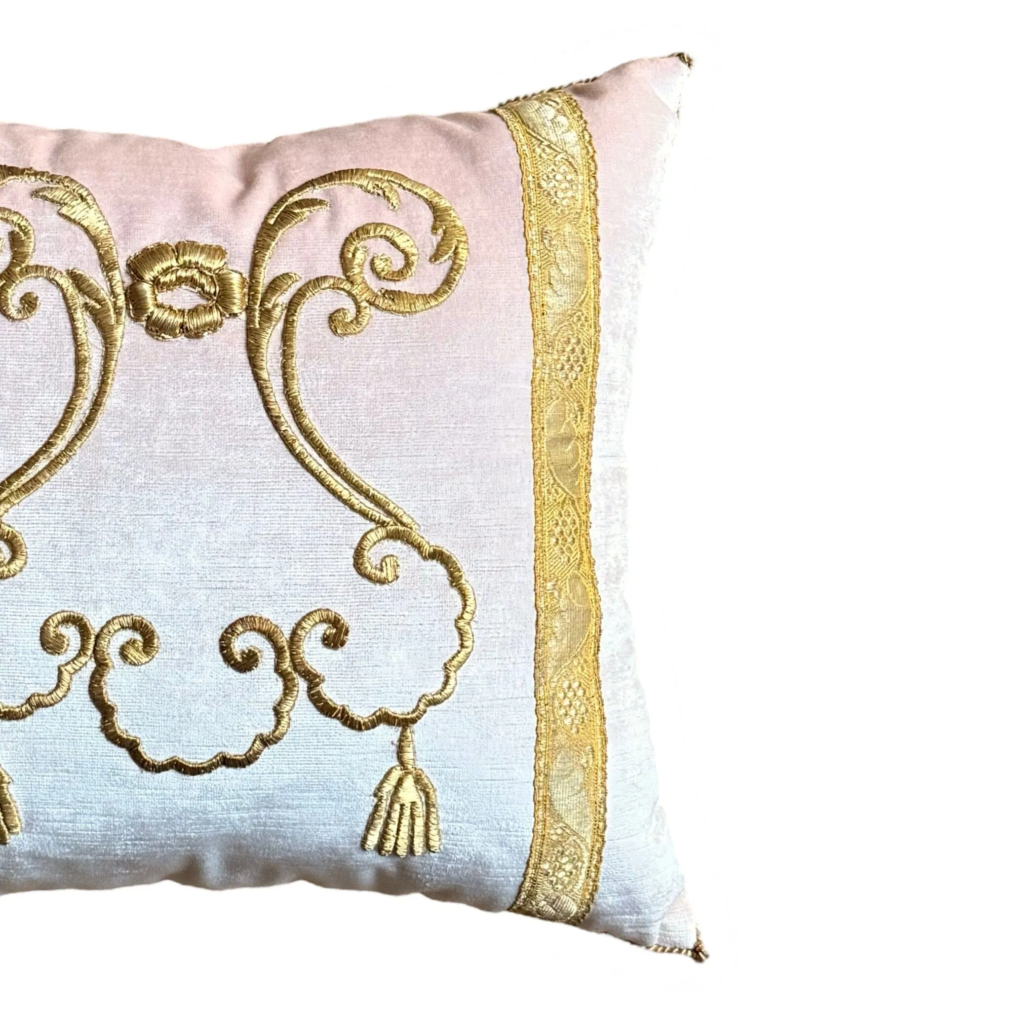 Antique Ottoman Empire Gold Metallic Embroidery (#E083124A&B | 17 x 19")