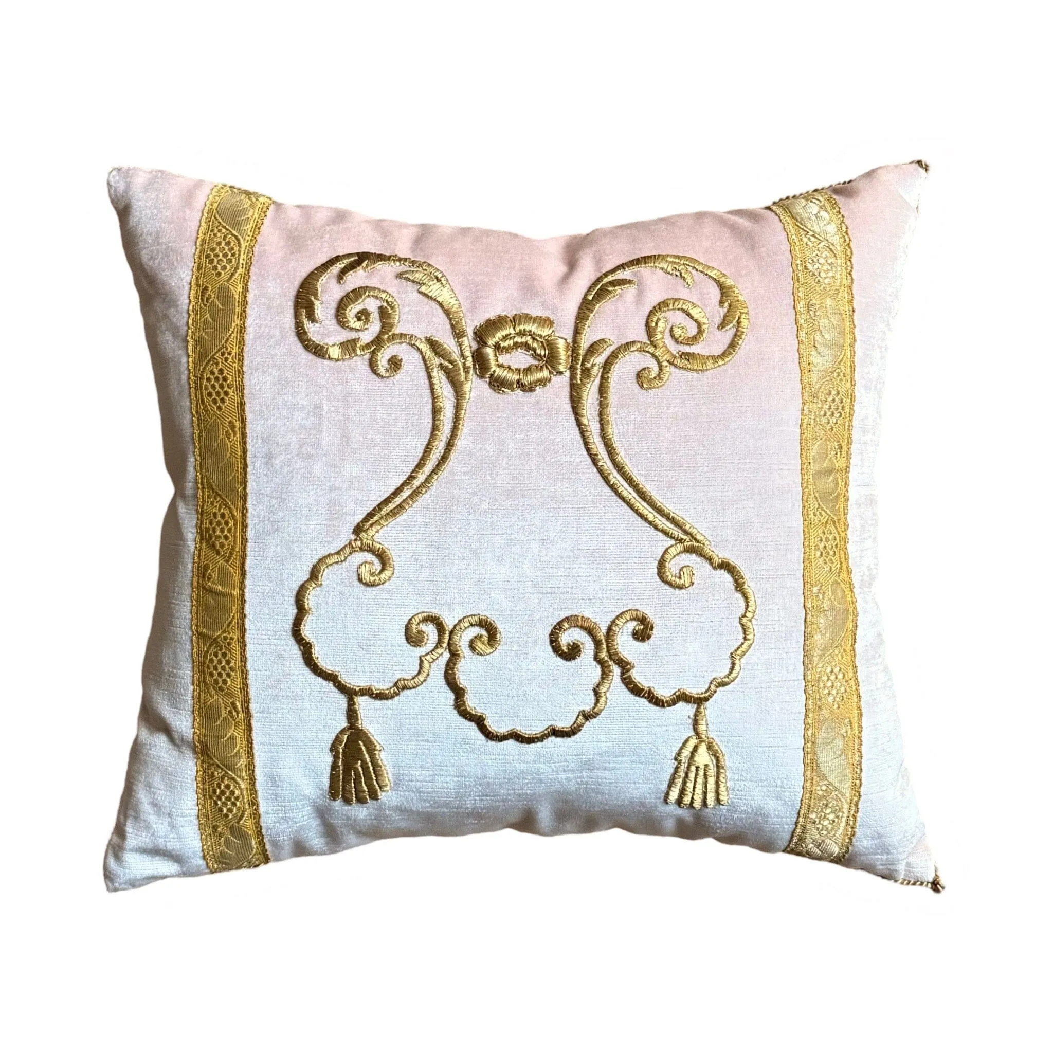 Antique Ottoman Empire Gold Metallic Embroidery (#E083124A&B | 17 x 19")