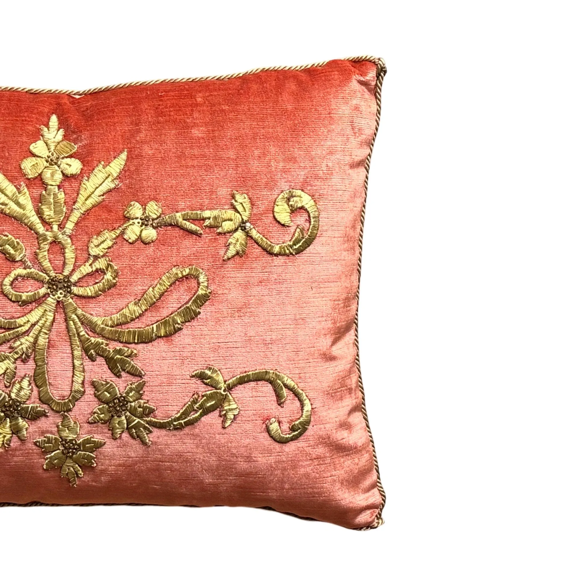 Antique Ottoman Empire Raised Gold Metallic Embroidery (#E010425 | 14" x 18.5")