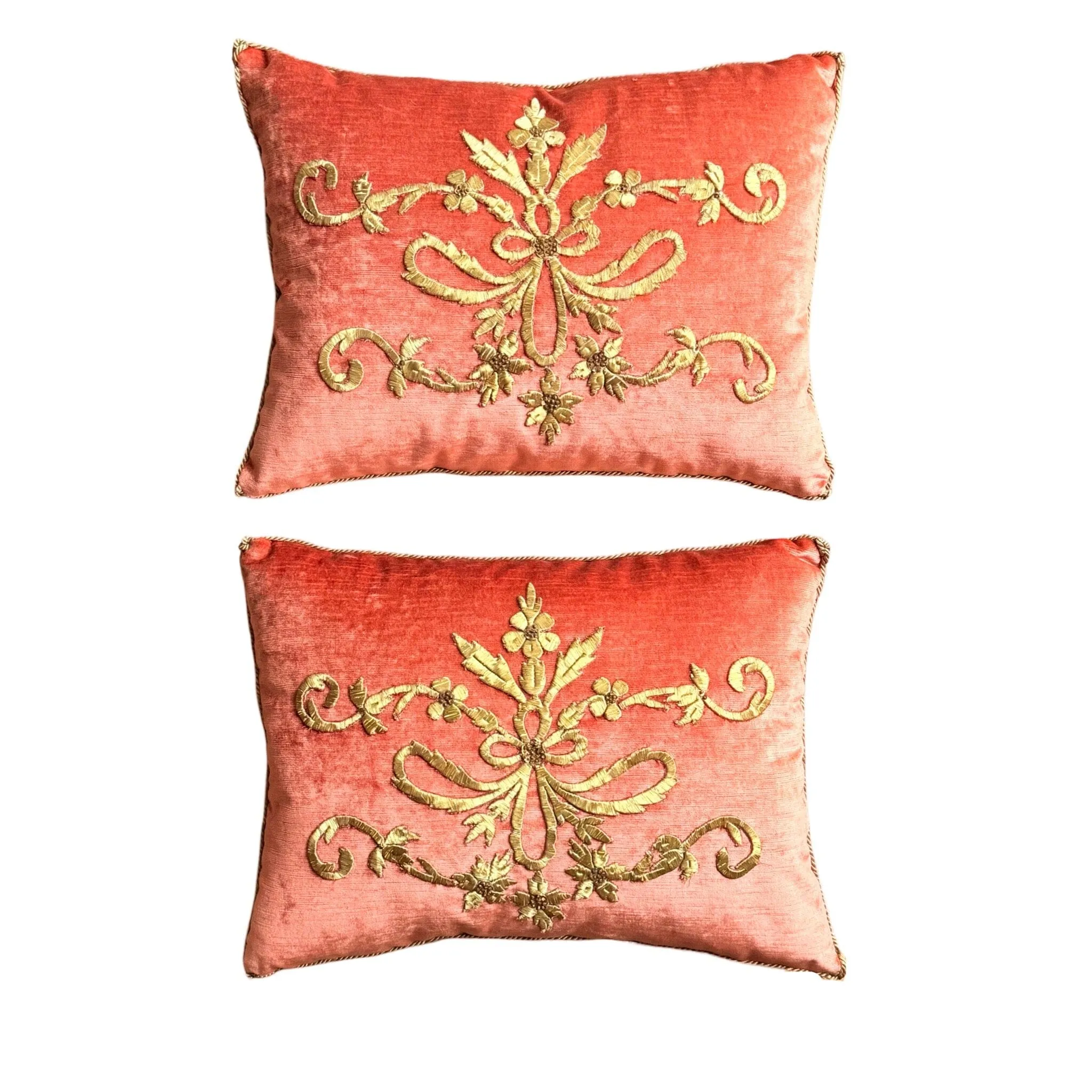 Antique Ottoman Empire Raised Gold Metallic Embroidery (#E010425 | 14" x 18.5")