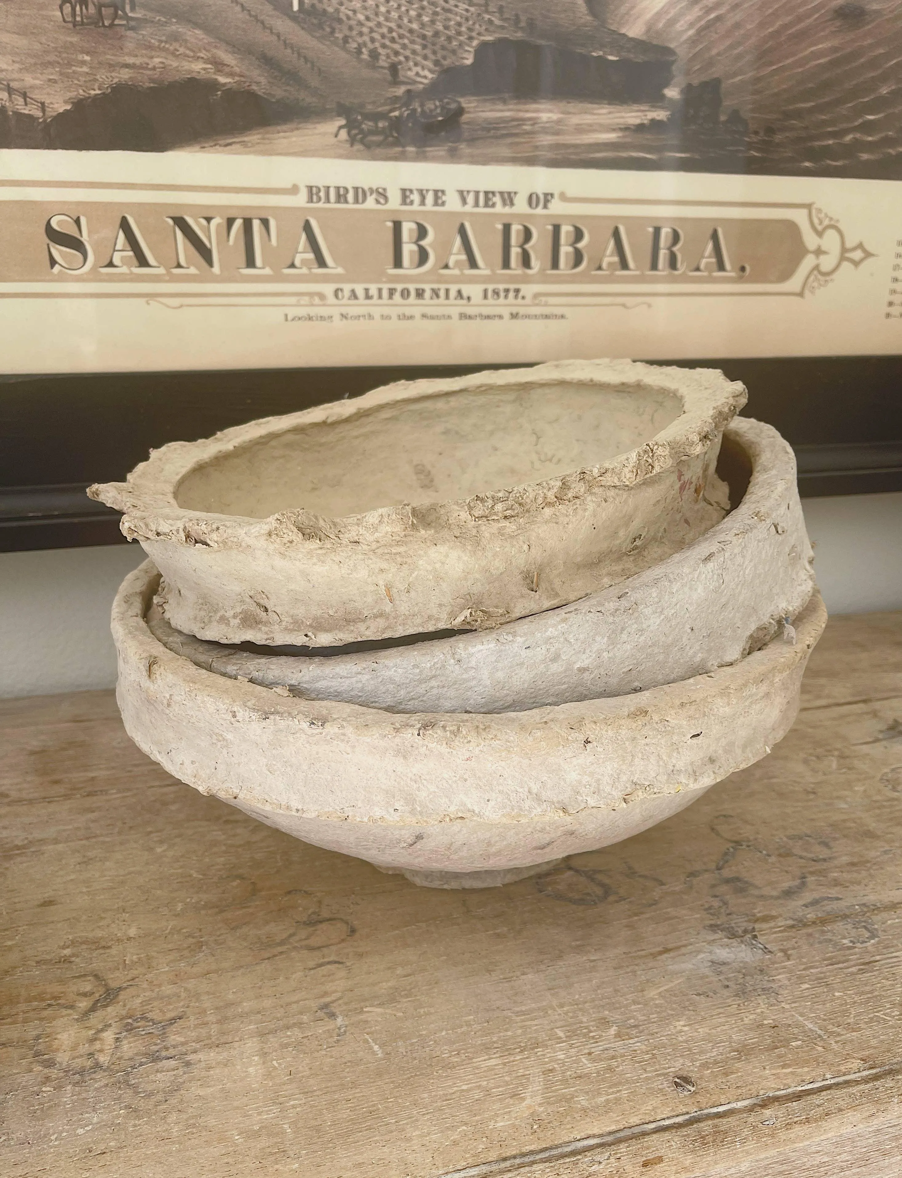 Antique Paper Mache Bowl: Medium
