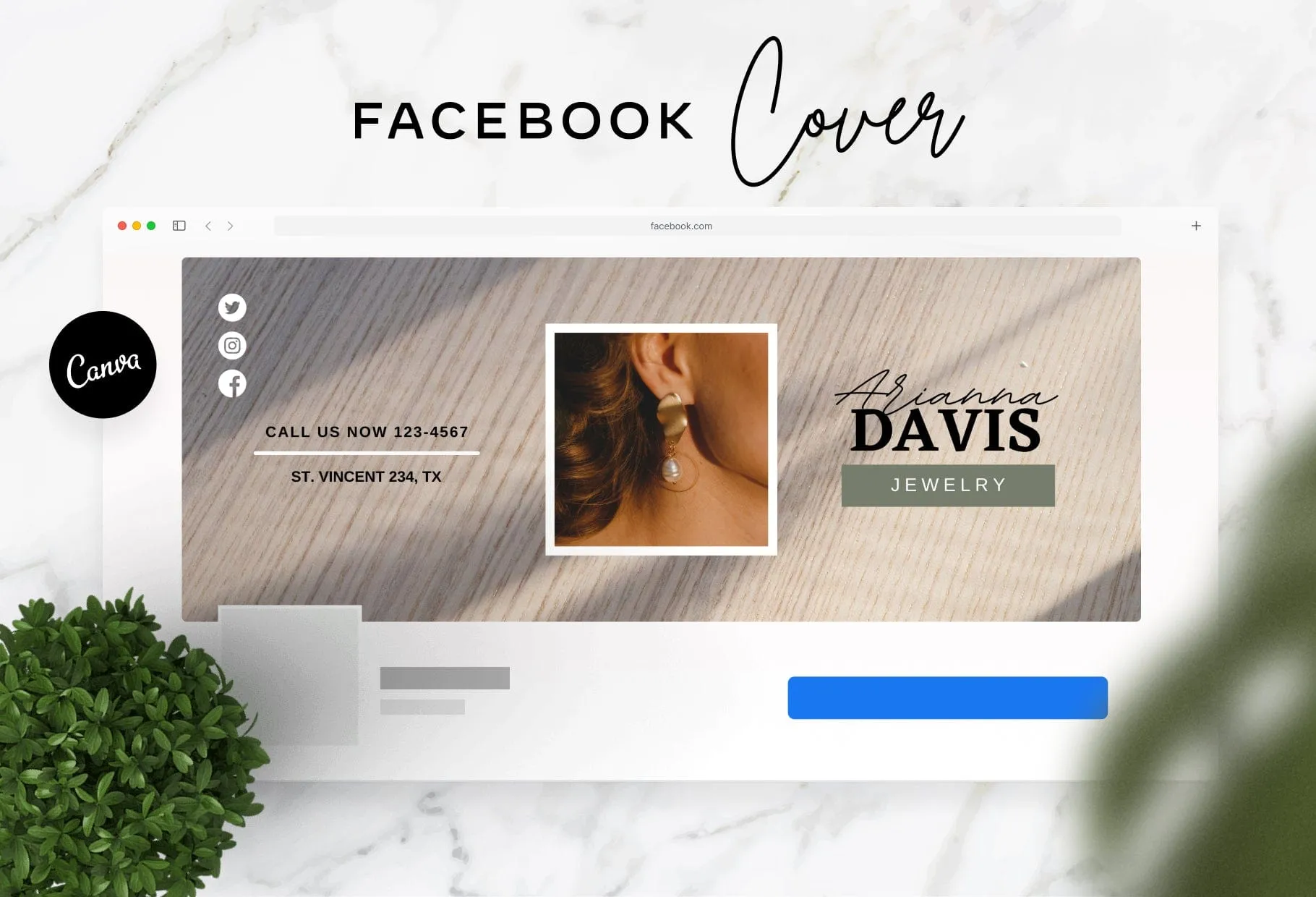 Arianna Facebook Cover Canva Template
