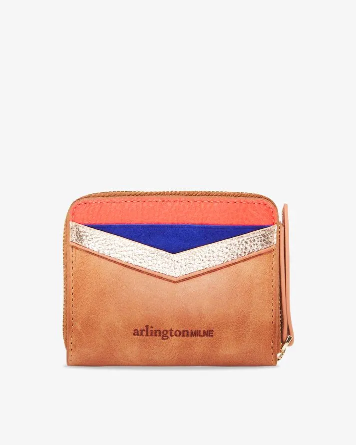 ARLINGTON MILNE Alexis Zip Purse - Vintage Tan Multi