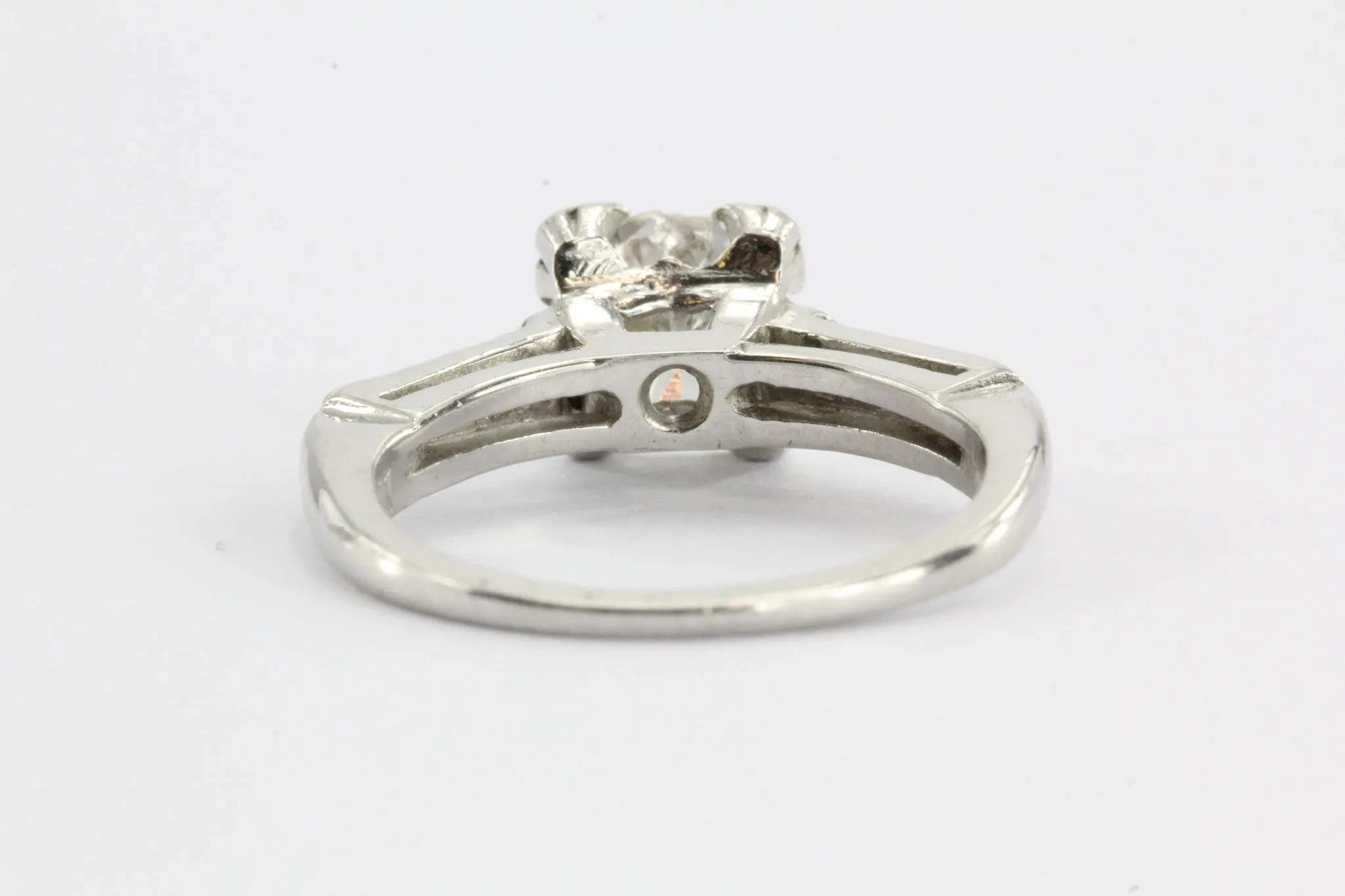 Art Deco Platinum 1.05 TCW Diamond Engagement Ring