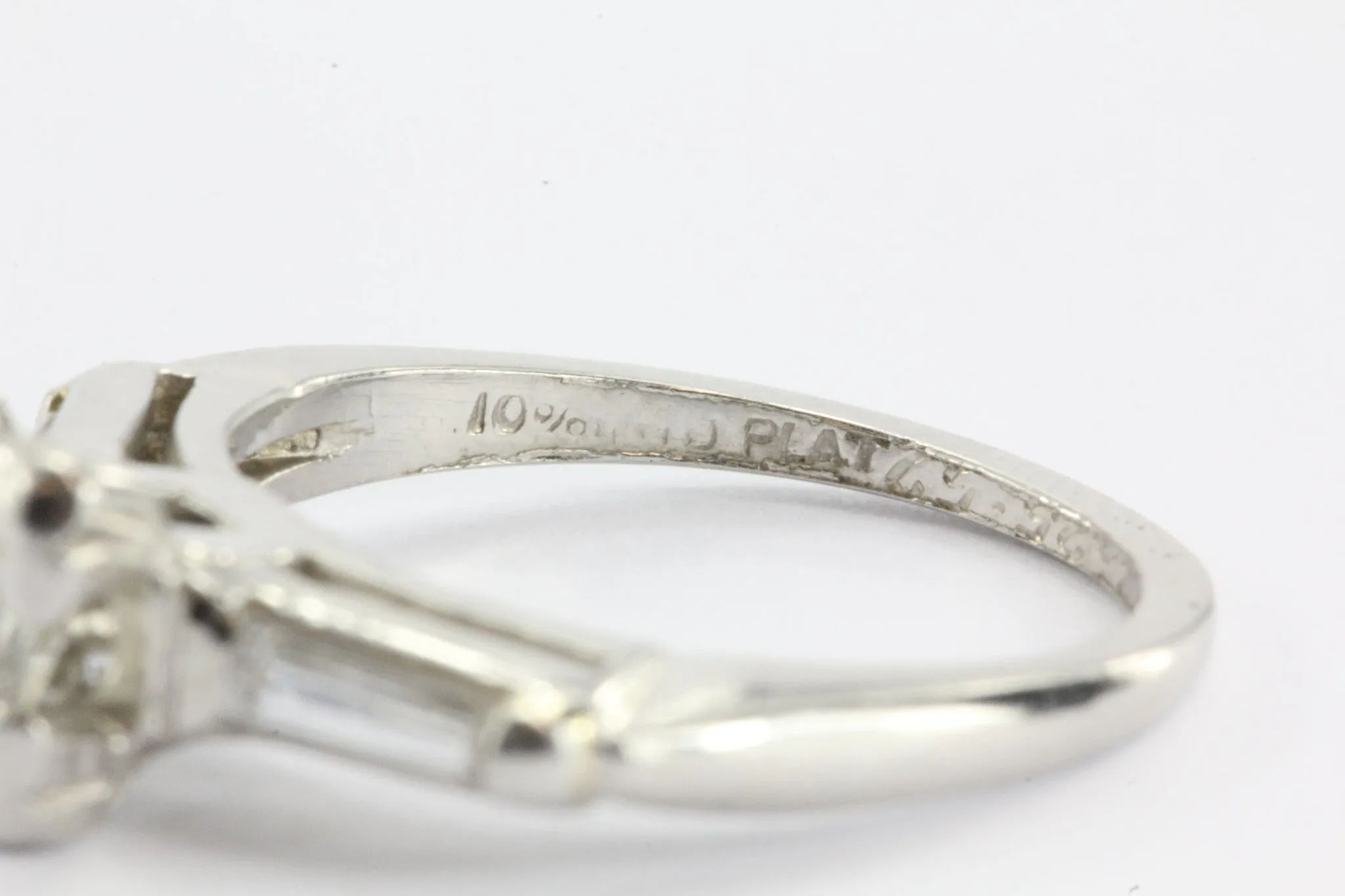 Art Deco Platinum 1.05 TCW Diamond Engagement Ring