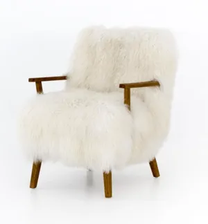ASHLAND ARMCHAIR, MONGOLIA CREAM FUR