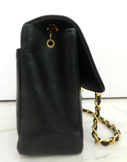 Authentic Chanel Vintage Vertical 10" 2.55 Black Flapover