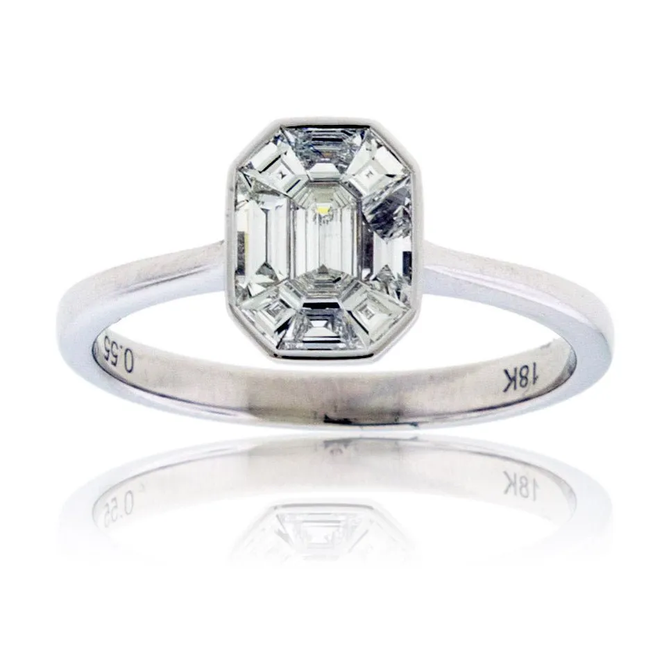 Baguette & Fancy Diamond Cluster Style Ring