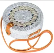 BALI HARVEST ROUND ATA BAG - BRAIDED WHITE