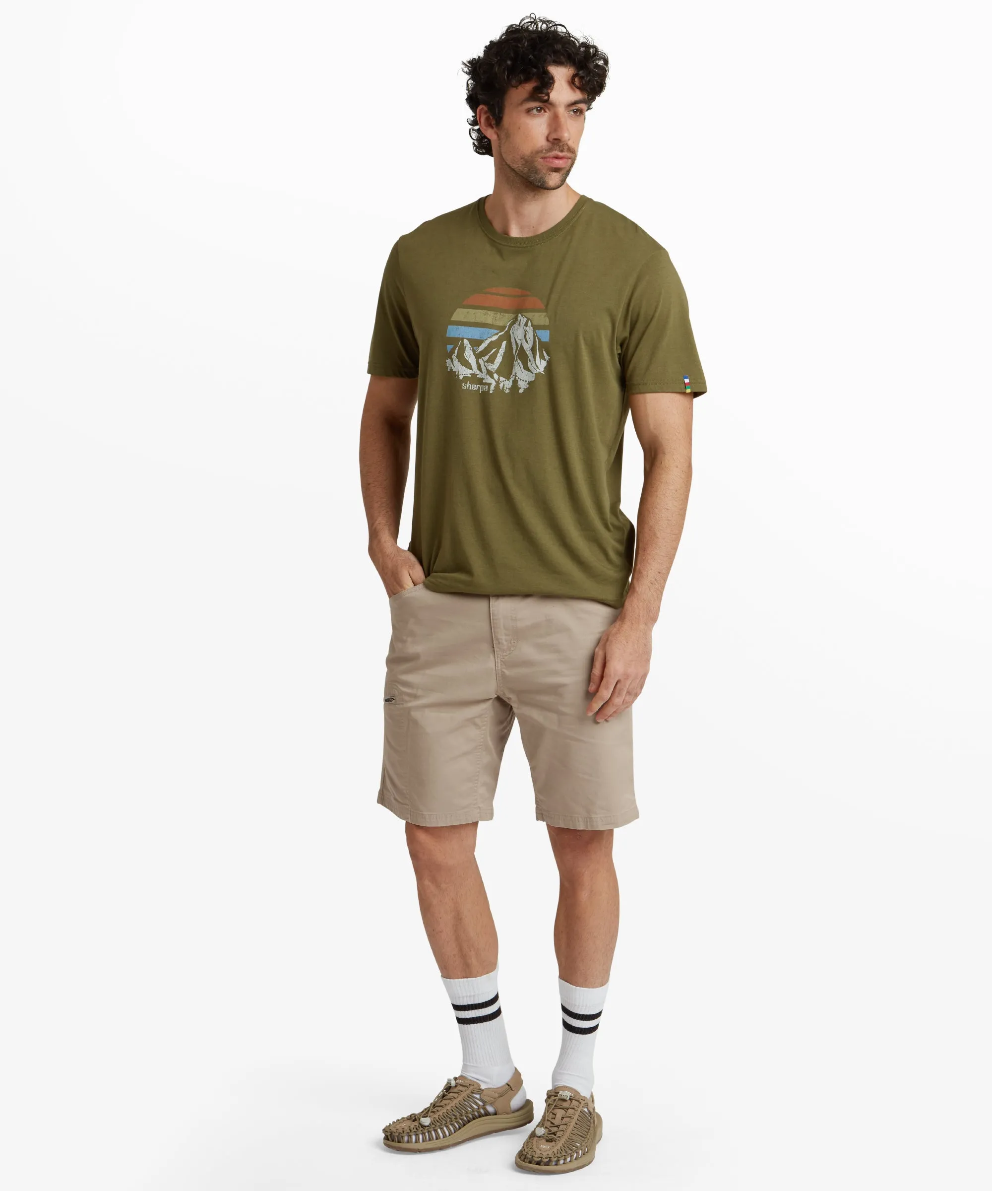 Bali Retro Sunset T-Shirt - Moss