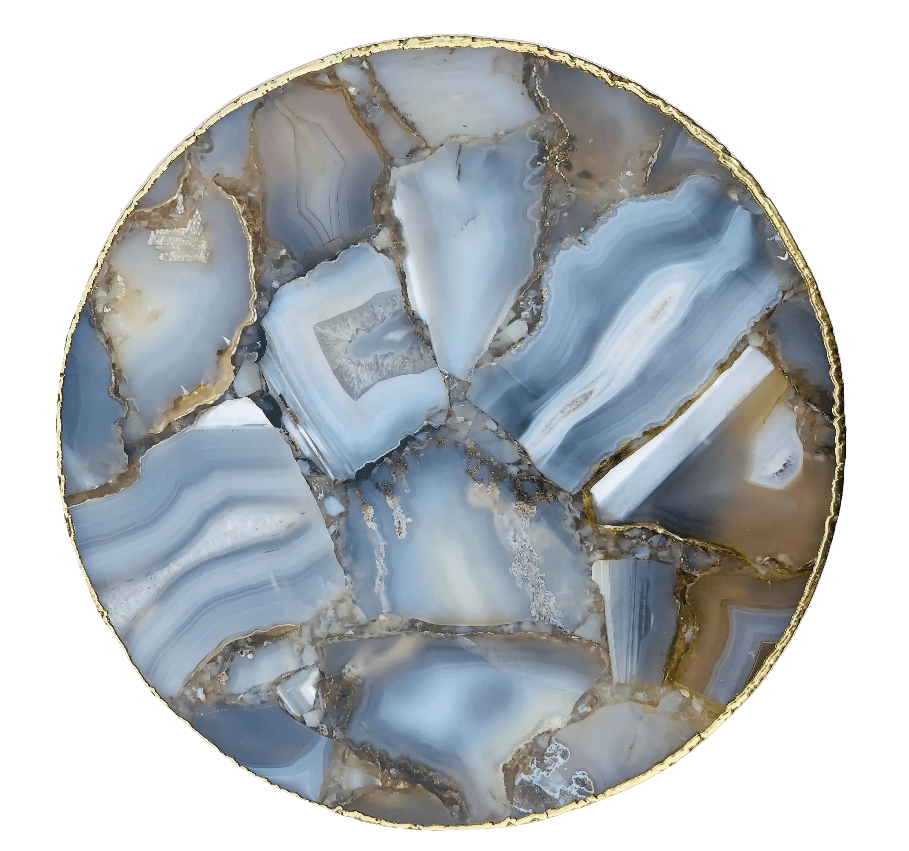 Banded Agate Round Edge Accent Table