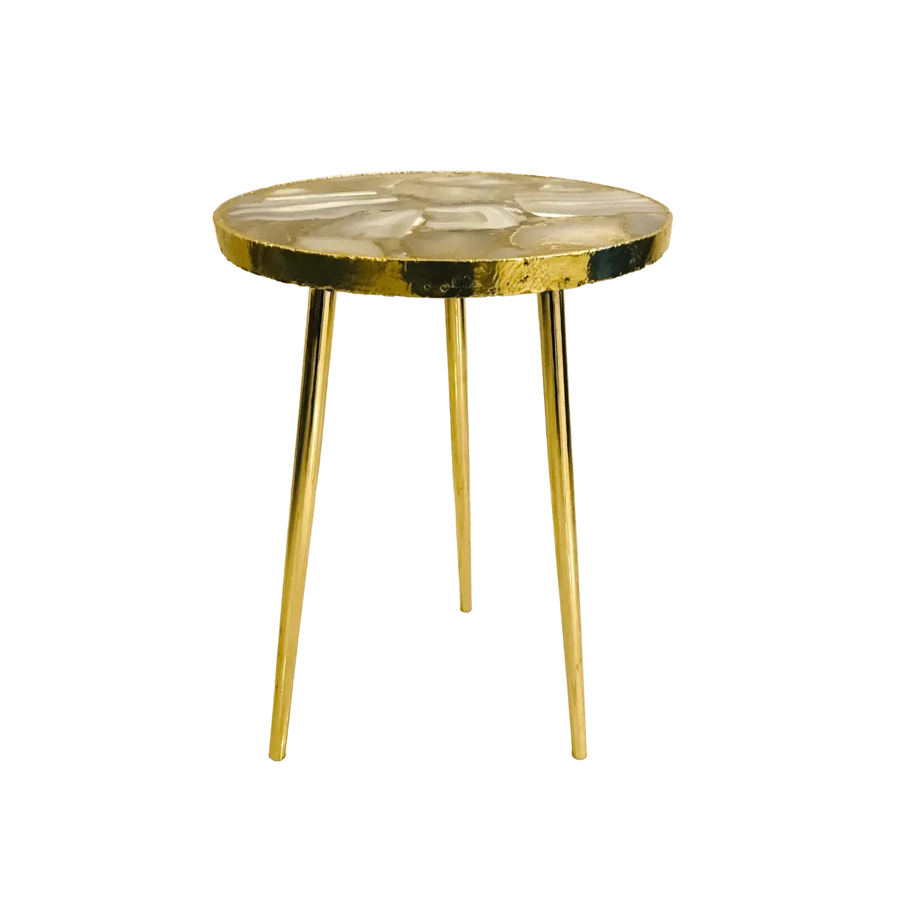 Banded Agate Round Edge Accent Table