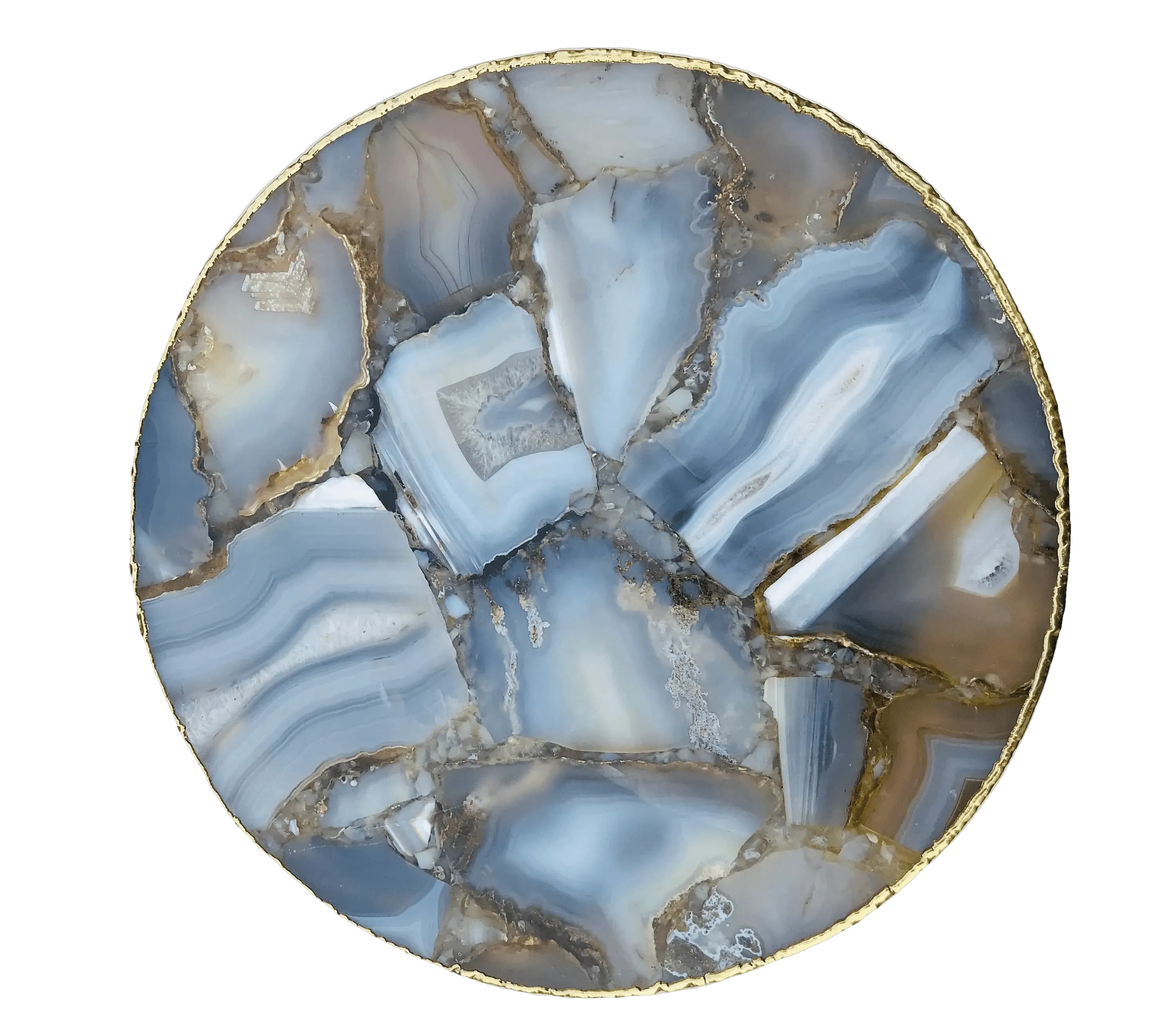 Banded Agate Round Edge Accent Table