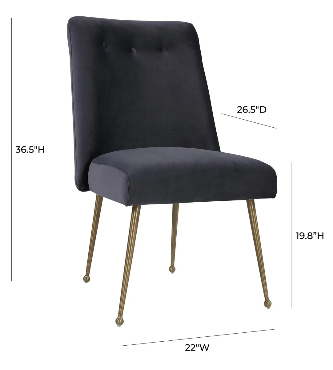 BATIK GREY VELVET DINING CHAIR