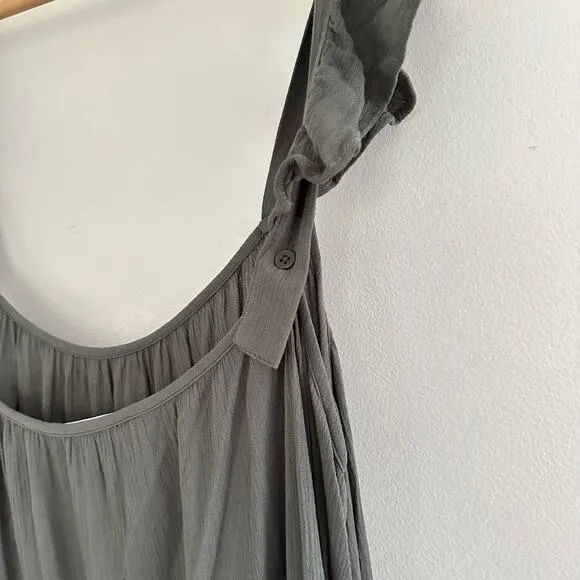 BB Dakota Tiered Ruffled Sleeveless Scoop Neck Maxi Maternity Dress Green L