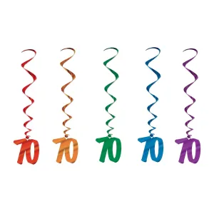 Beistle 70 Hanging Whirls (5/pkg) - Party Supply Decoration for Birthday