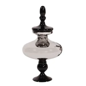 Black & Smoked Glass Large Urn - Howard Elliott