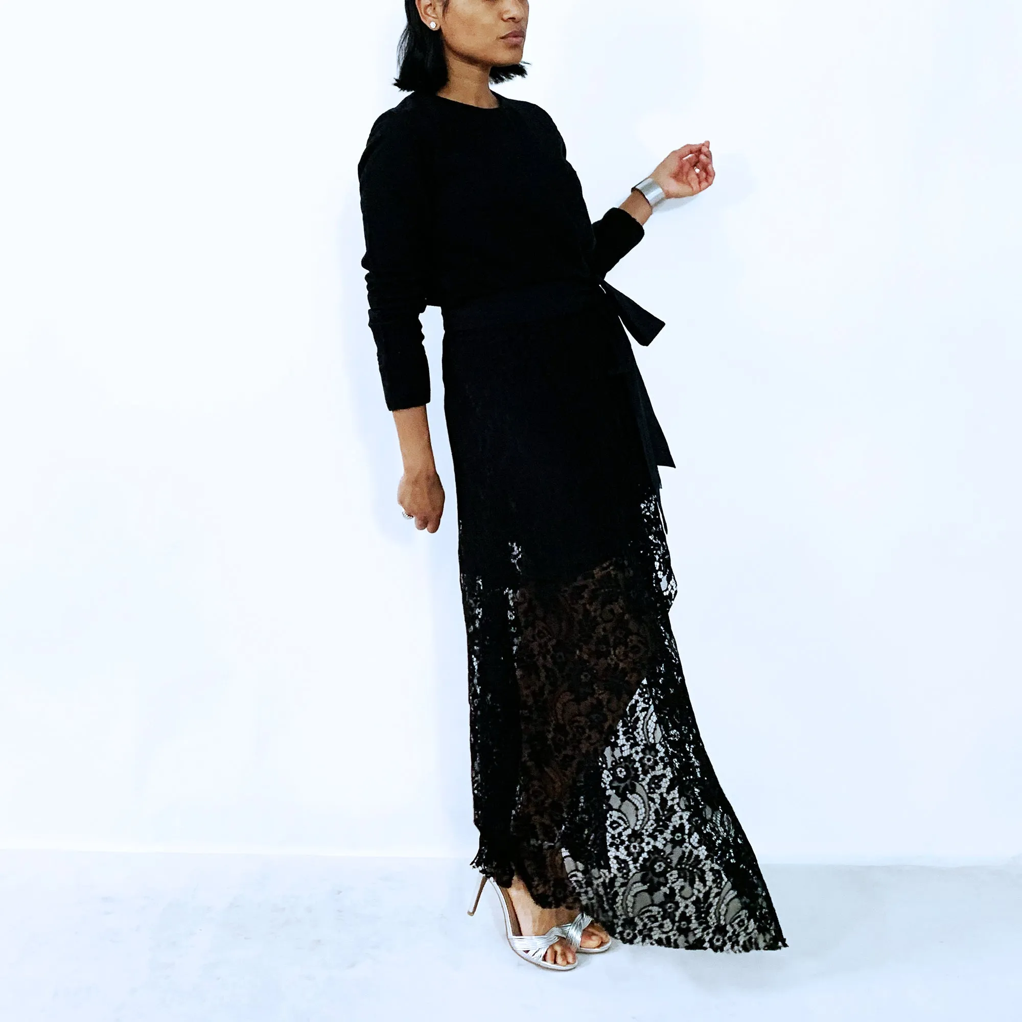 Black Cotton Flannel Top | ALPHONSINA