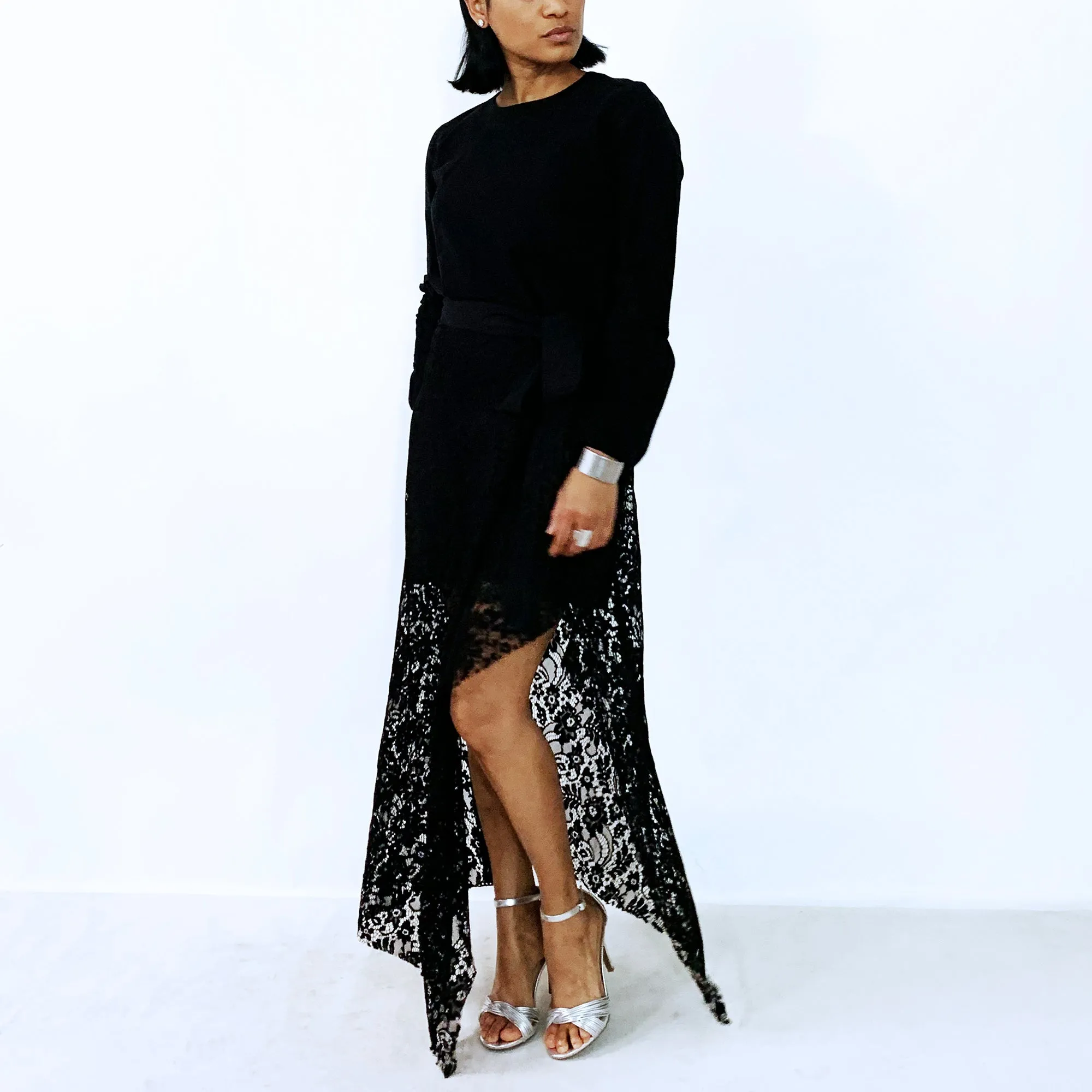 Black Cotton Flannel Top | ALPHONSINA