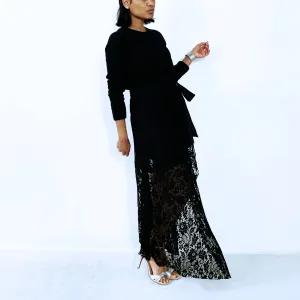 Black Cotton Flannel Top | ALPHONSINA