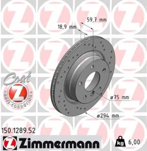 BMW Brake Disc Rear Drilled Sport Ventilated E46 34211165563 34216864056