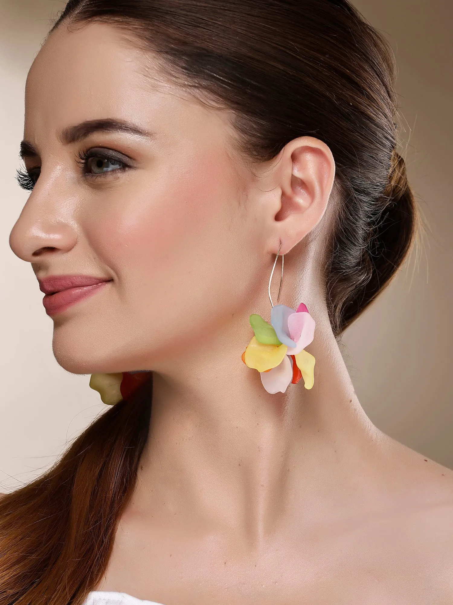Bohey by KARATCART Gold-Plated Contemporary Multicolor Drop Earrings for Women