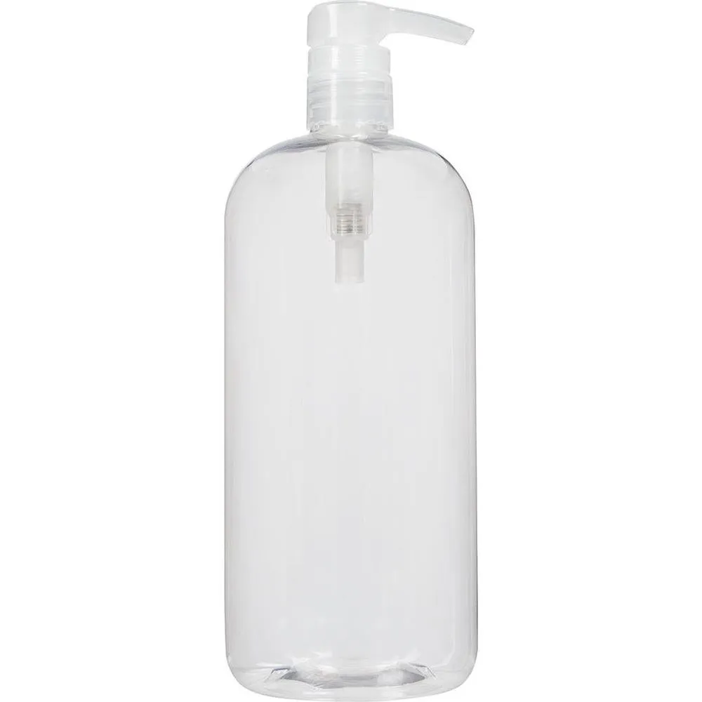 Boston Round Clear PET Pump Bottle / 32 oz.