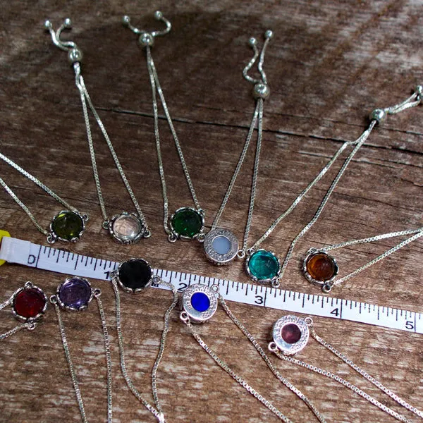 Botanical Sterling Silver Adjustable Slider Bracelet