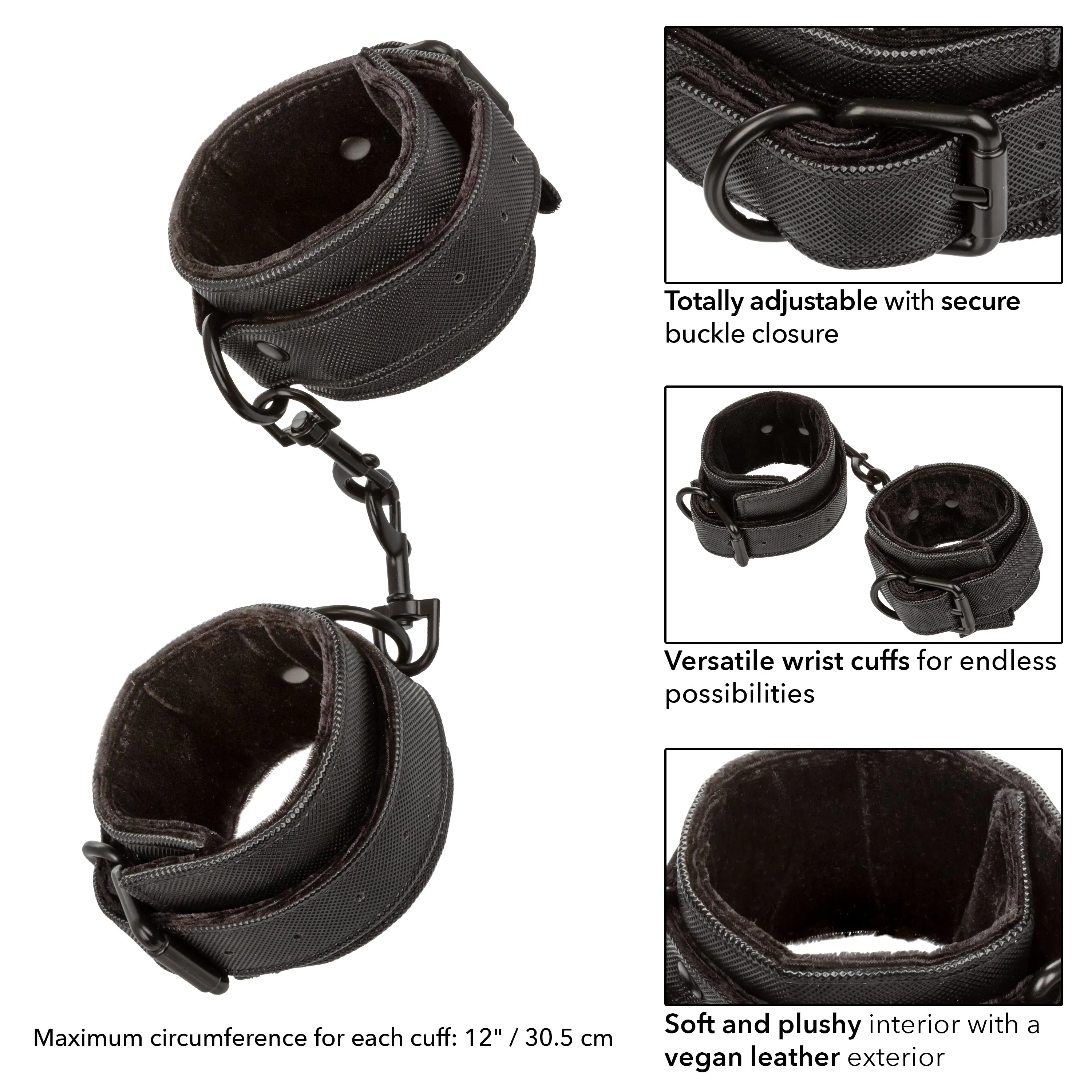 Boundless Heavy Duty Black Wrist Cuffs
