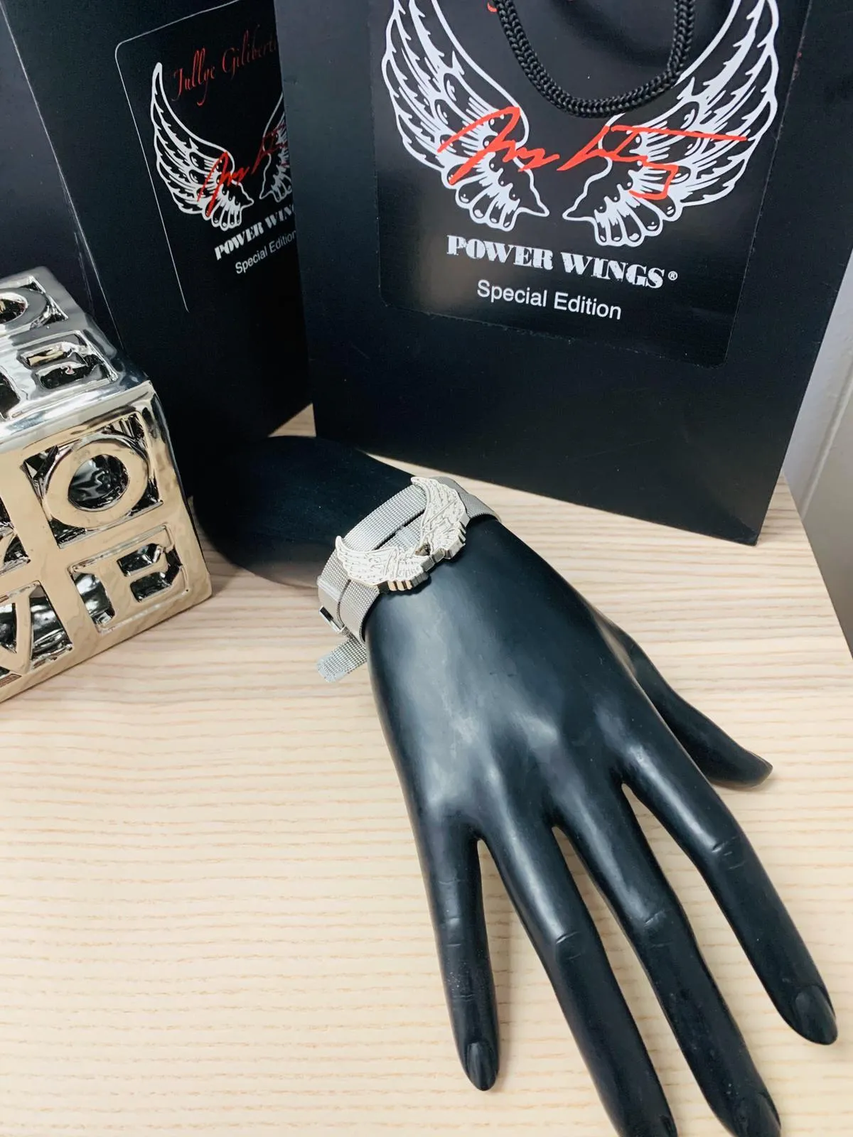 Bracelet Twins Stainless Steel Collection Color Silver  - Power Wings By Jullye Giliberti