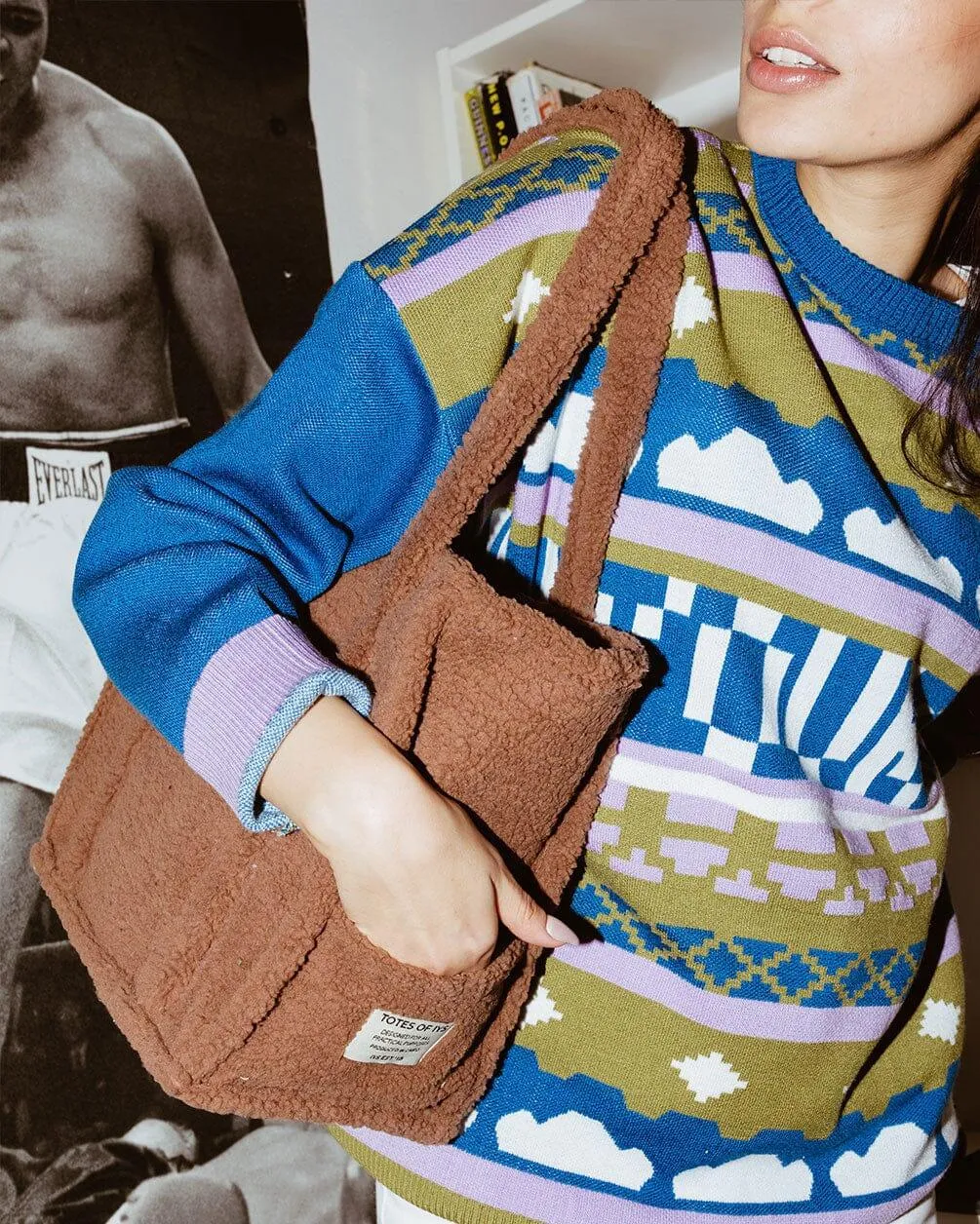 Brown Boxy Tote Bag
