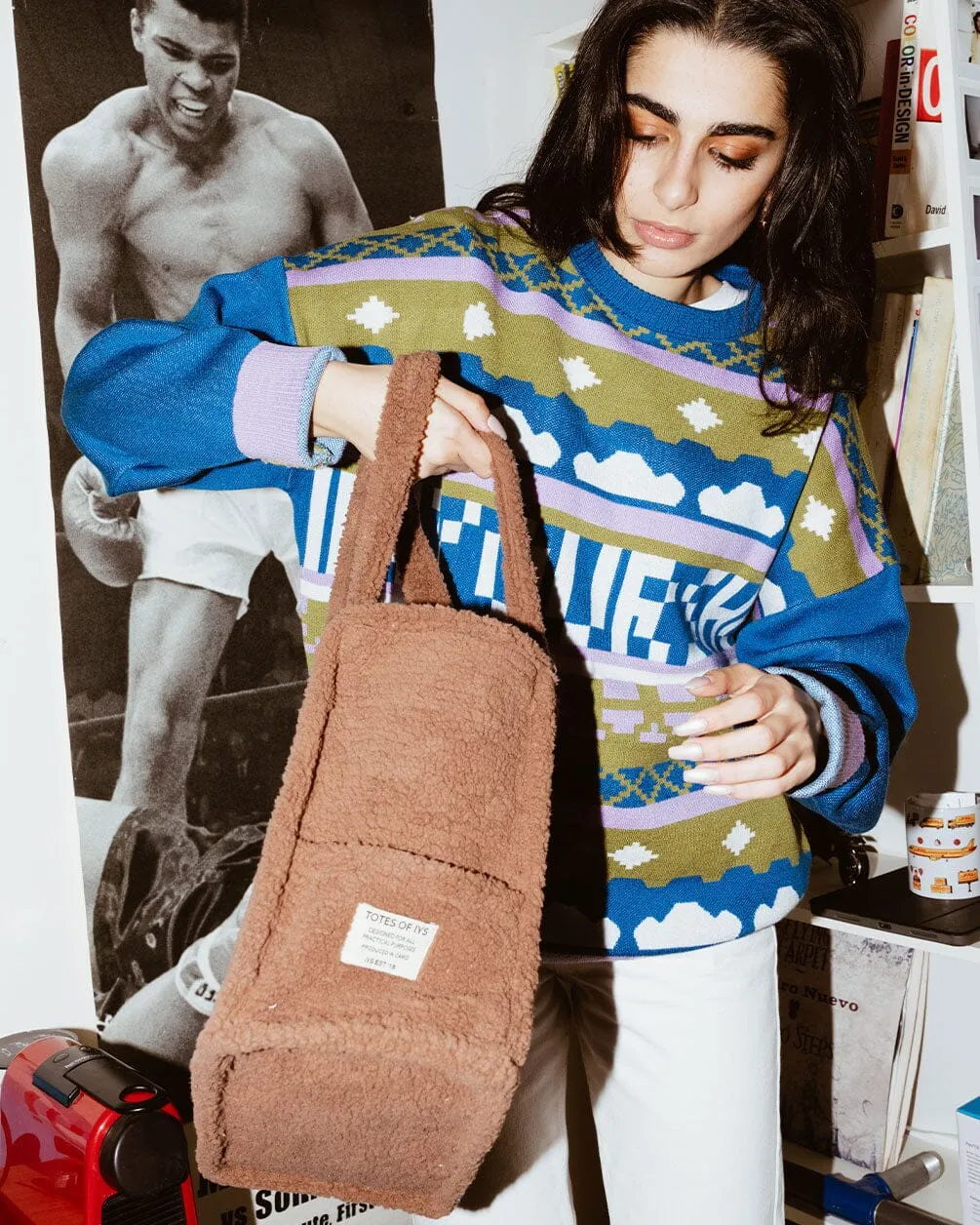 Brown Boxy Tote Bag